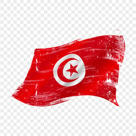 Artistic Tunisian Flag Transparent Background