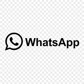 HD WhatsApp Black Text Logo With Symbol PNG