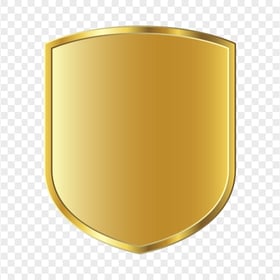Golden Gold Shield Badge Illustration FREE PNG