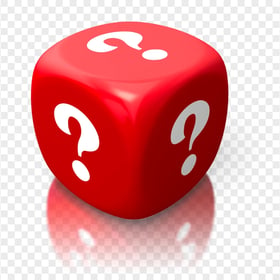 3D Red Cube Contains White Question Marks HD PNG