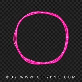 Neon Doodle Sketch Drawing Pink Circle FREE PNG