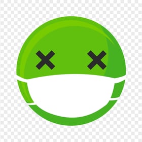 Sick Green Emoji Face With Surgical Mask