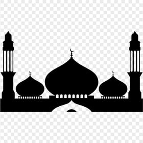 Arabic Islamic Black Silhouette Masjid Mosque