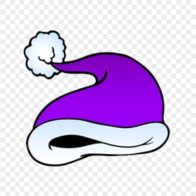 HD Beautiful Purple Christmas Santa Hat Cartoon Clipart PNG