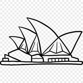 Opera House Sydney Outline Black Icon PNG