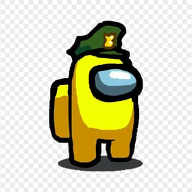 HD Yellow Among Us Crewmate Character Military Hat PNG