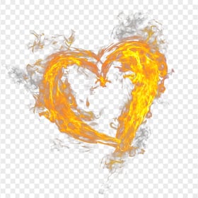 Heart With Fire Border Burning Love Broken