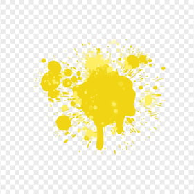 HD Grunge Yellow Paint Brush Paint Splatter Blots PNG