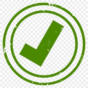 HD Green Round Yes Tick Check Mark Stamp Transparent PNG