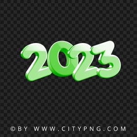 Text Numbers 3D Green 2023 HD PNG