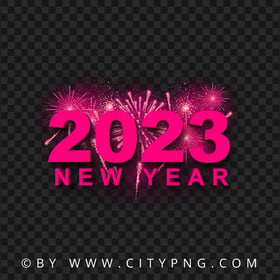HD 2023 New Year Pink Fireworks Transparent PNG