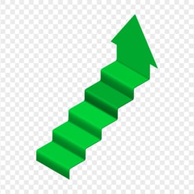 HD Green Up Stairs Arrow PNG