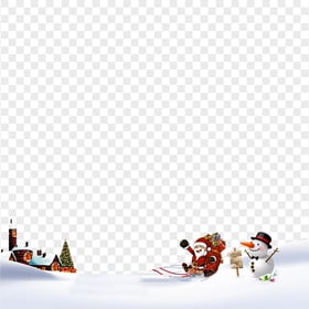 Christmas Cartoon Illustration Winter Snowy Scene