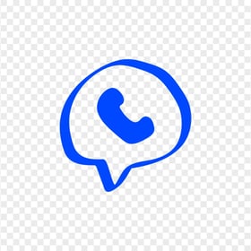 HD Blue Hand Draw Round Pin Phone Icon Transparent PNG