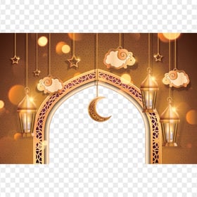 Gold Islamic Holidays Background Illustration