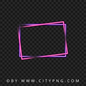 Pink & Purple Neon Double Frame HD PNG