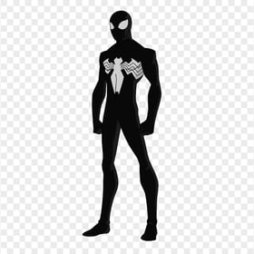 HD Black & White Character Spiderman Cartoon PNG