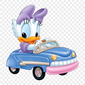 Daisy Duck Riding A Car PNG Image