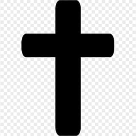 Black Simple Christianity Cross Symbol Icon