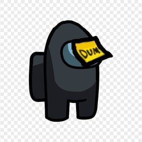 HD Black Among Us Crewmate Character With Dum Sticky Note Hat PNG