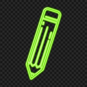 Green Neon Pencil Outline Icon PNG