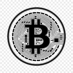 HD Black Bitcoin Crypto Blockchain Coin Icon PNG