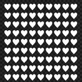 HD White Hearts Pattern Background PNG
