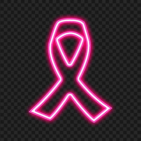 Transparent HD Breast Cancer Pink Neon Ribbon