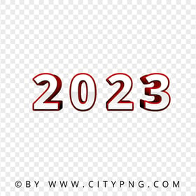 HD 2023 Red 3D Text Logo PNG