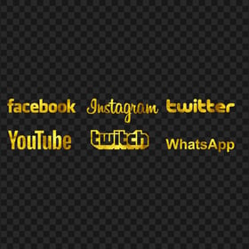 HD Social Media Yellow Gold Logos PNG