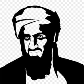 Osama Bin Laden Head Black Silhouette