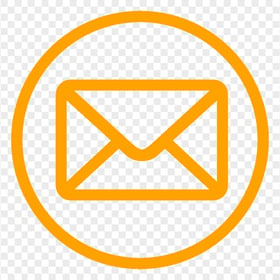 Mail Email Address Round Outline Orange Icon Transparent Background