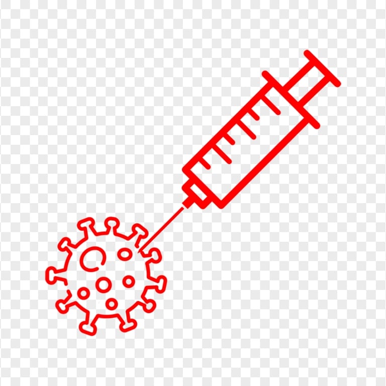 Red Covid Vaccine Icon PNG