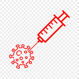 Red Covid Vaccine Icon PNG