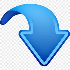 Blue Curved Down Arrow