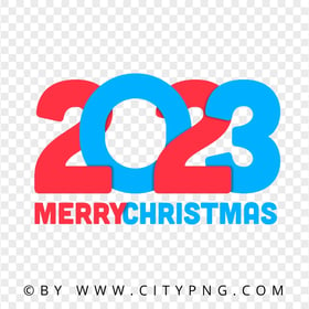 2023 Blue And Red Merry Christmas Graphic Design HD PNG