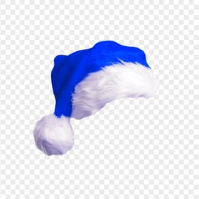 HD Cute Real Blue Christmas Santa Claus Hat PNG