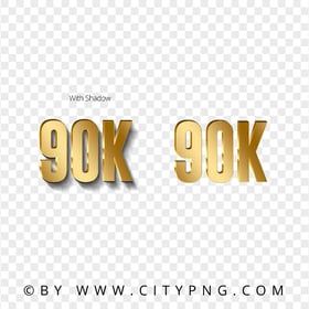 90K Gold Number Text FREE PNG