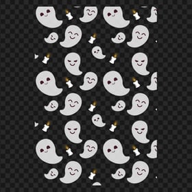 Halloween Ghost Candle Pattern Seamless PNG Image