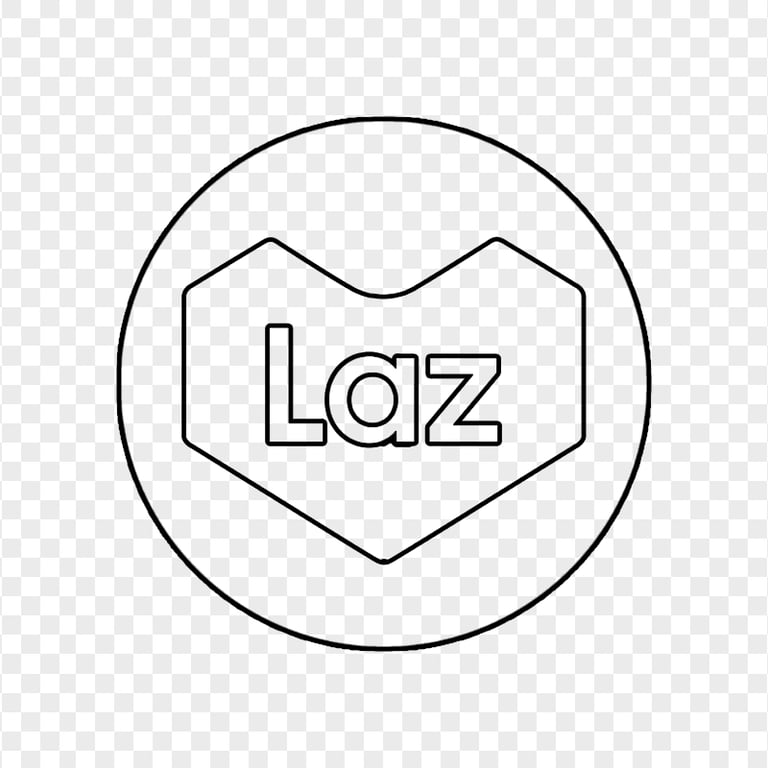 Lazada Laz Round Black Outline Icon PNG | Citypng