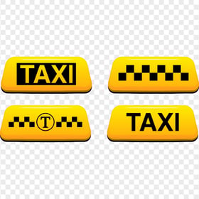 HD Set Of Taxi Logos Icons Signs PNG