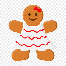HD Vector Cartoon Gingerbread Man Girl PNG