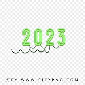 HD 2023 Green Neon Glowing Sign PNG