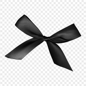 Real Satin Black Bow Ribbon HD PNG