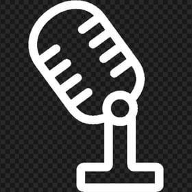 Classic Microphone Studio Mic White Icon HD PNG