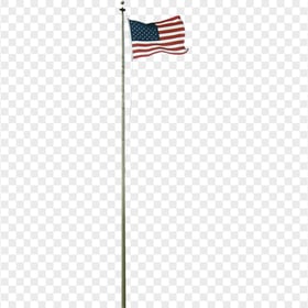 Realistic Flag Of United States On Pole