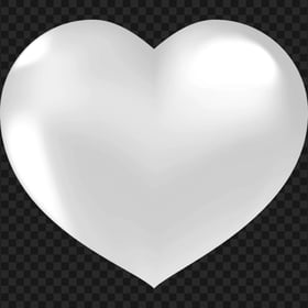 HD White Love Heart No Background PNG