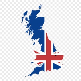 United Kingdom Flag On Map Shape PNG Image