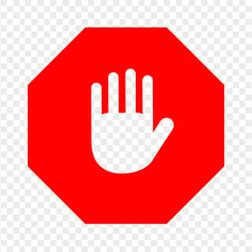 HD Outline Hand On Red Stop Sign PNG
