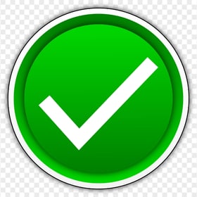 HD Round Green Tick Mark Button Icon PNG